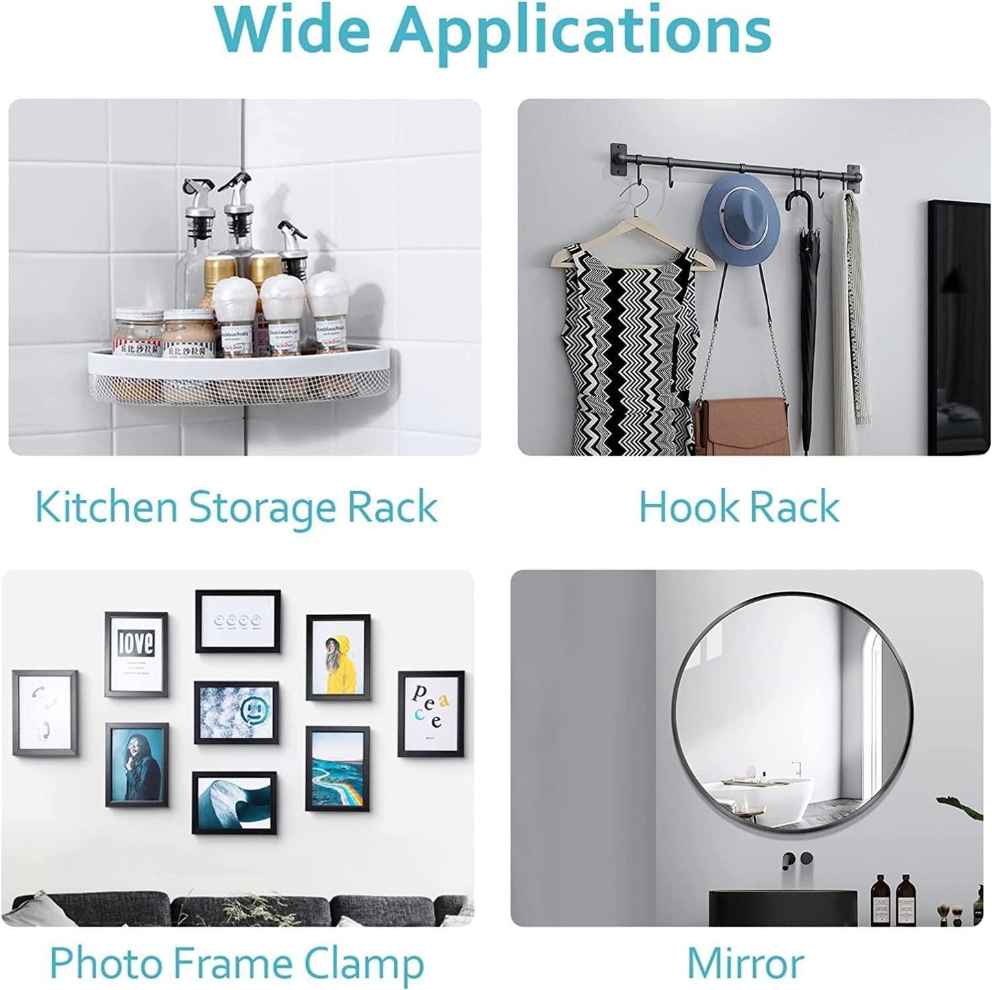 Self Adhesive Heavy Duty Hooks (10Pcs)