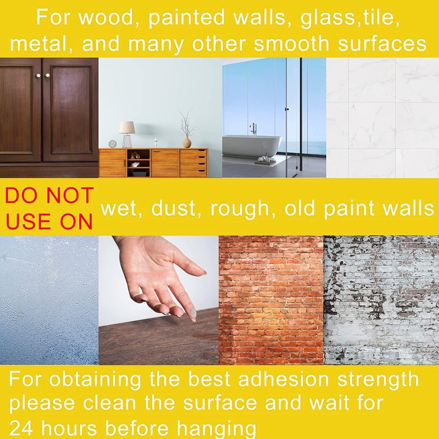 Self Adhesive Heavy Duty Hooks (10Pcs)