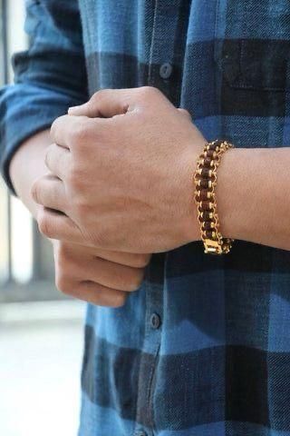 Gold Plated Rudraksha Chain Bracelet for Spiritual Growth