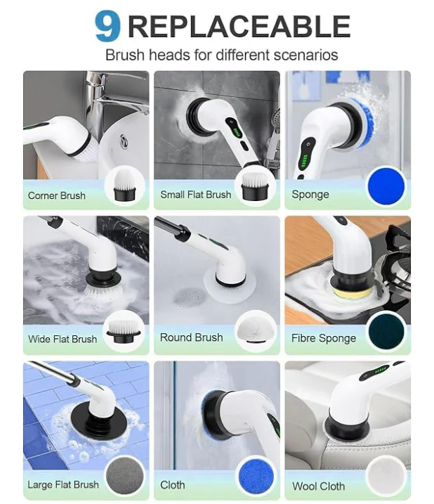 Cleanistic Electric Spin Scrubber (9-in-1)