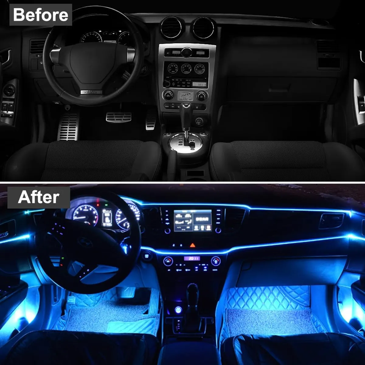 Car Interior Glowing Led Strip Lights (5M, Ice Blue)