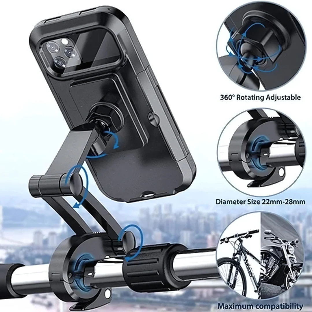 Universal 360 Rotation Bike Waterproof Cell Phone Holder