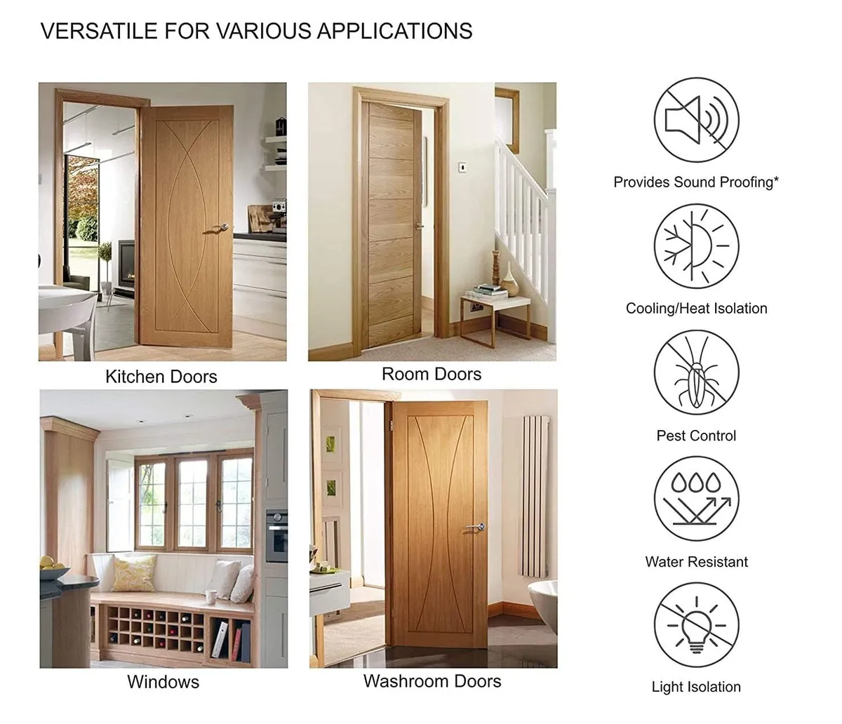 Pack of 3 Door Bottom Sealing Strip/Guard 120 GSM (39 Inches)