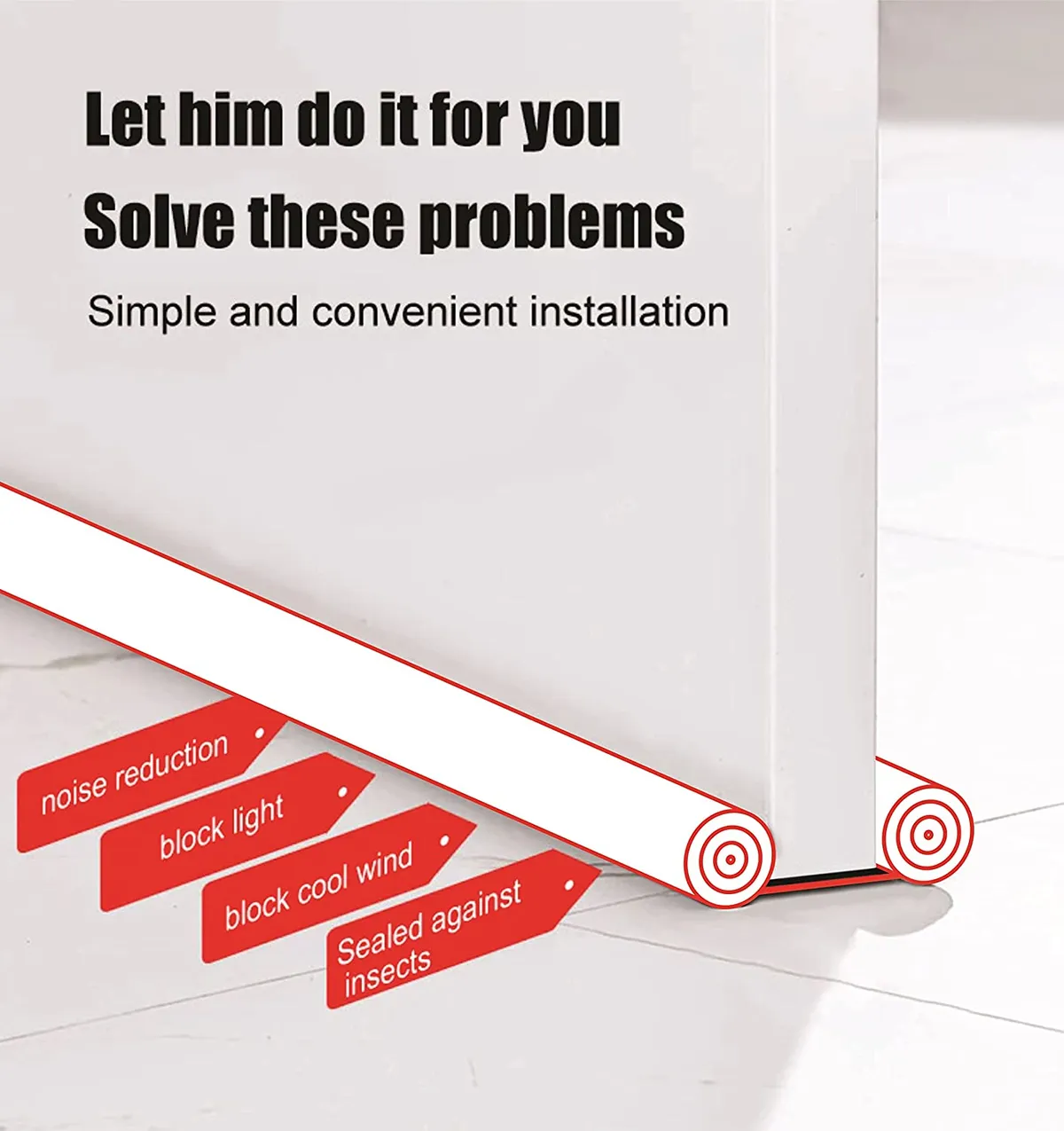 Pack of 3 Door Bottom Sealing Strip/Guard 120 GSM (39 Inches)