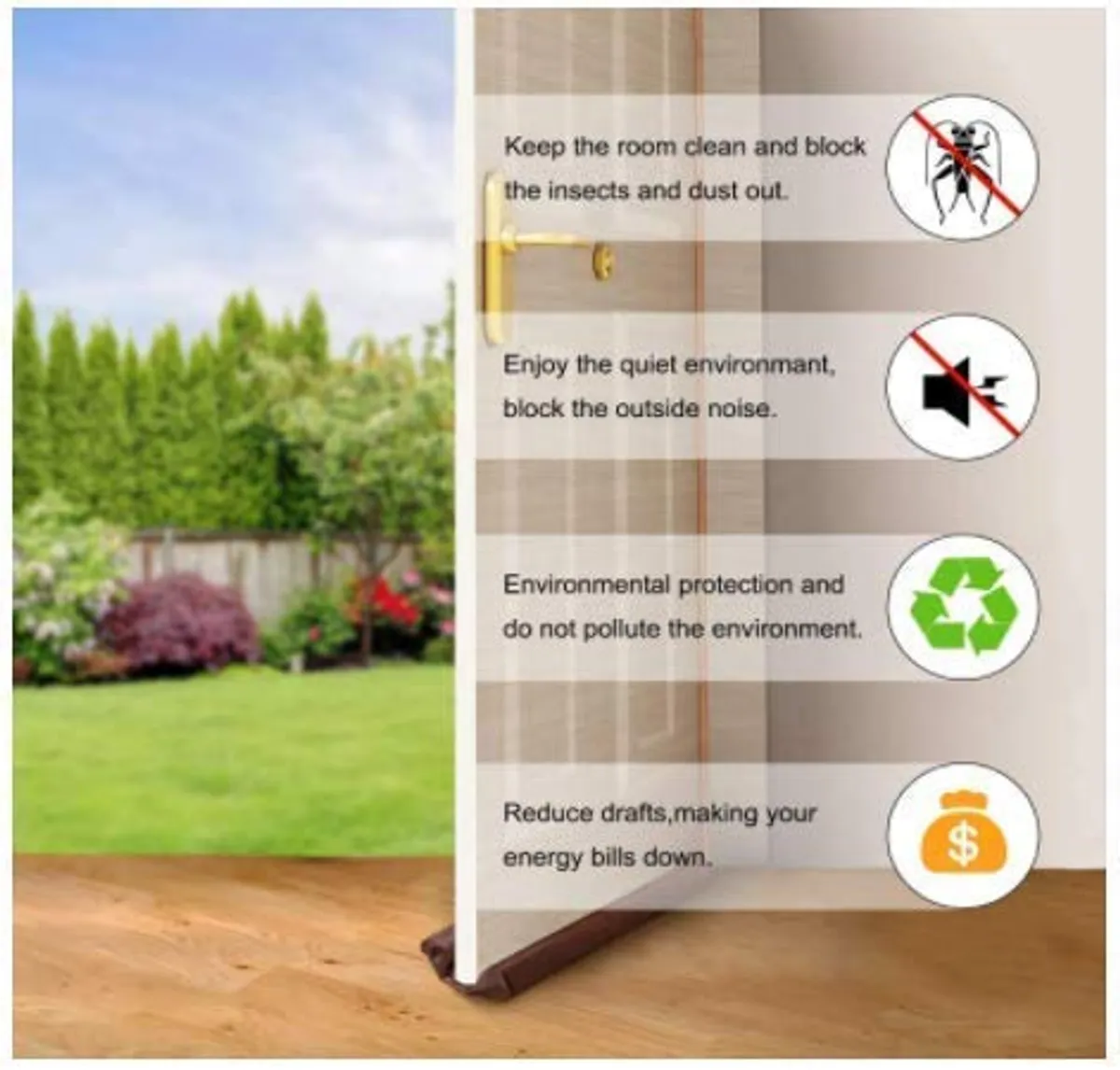 Pack of 3 Door Bottom Sealing Strip/Guard 120 GSM (39 Inches)