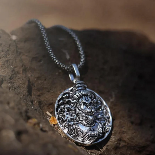 Hanumanji Strength Silver Pendent