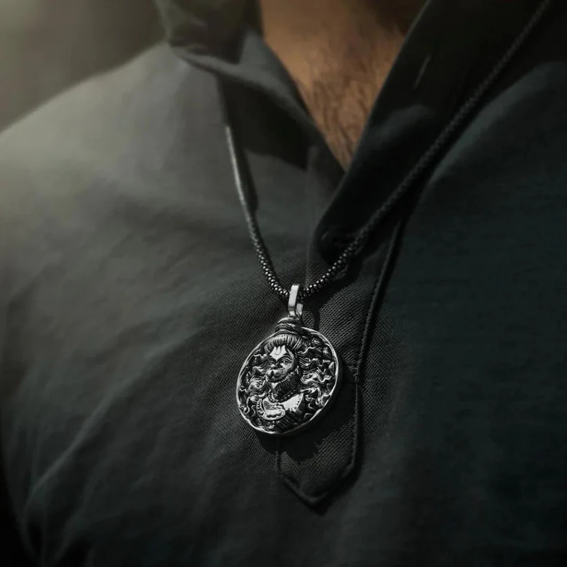 Hanumanji Strength Silver Pendent