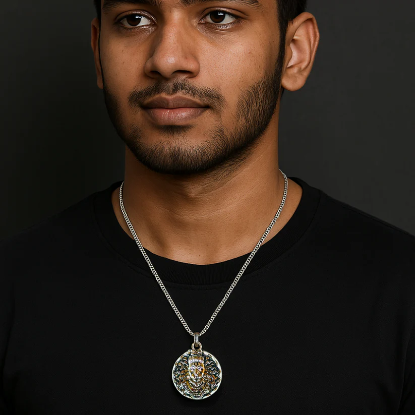 Hanumanji Strength Silver Pendent