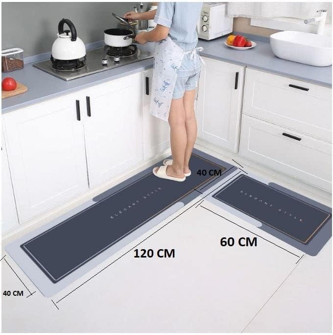 2-piece waterproof memory foam kitchen mat set